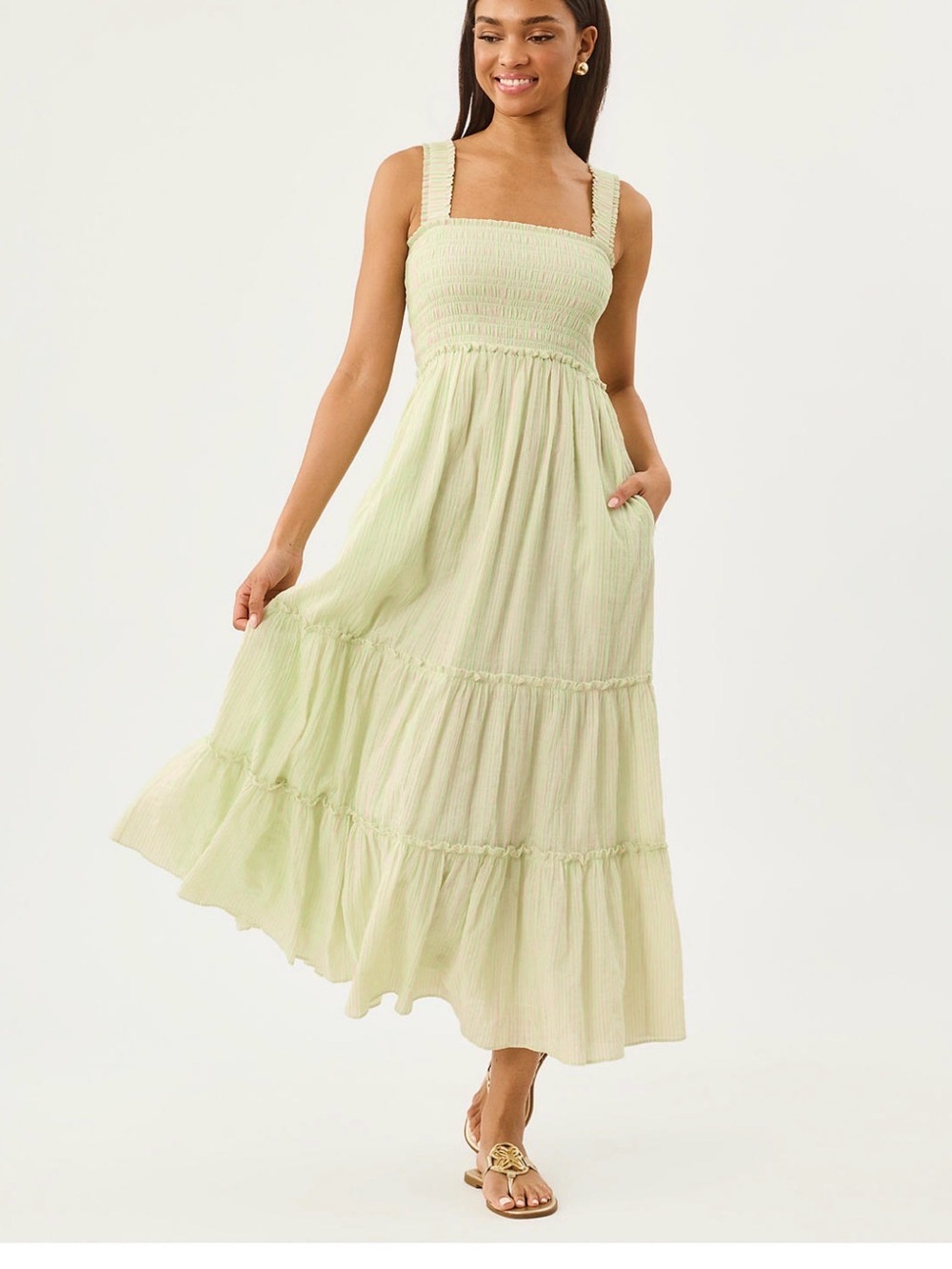 Lilly Pulitzer Hadley Smocked Tiered Maxi Dress